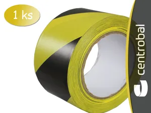 Výstražná PVC páska samolepící žluto/černá 60mm x 33m pravá ///