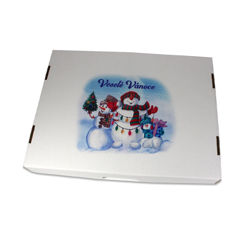 Krabice s víkem na cukroví sněhulák 2kg ( dno+víko)