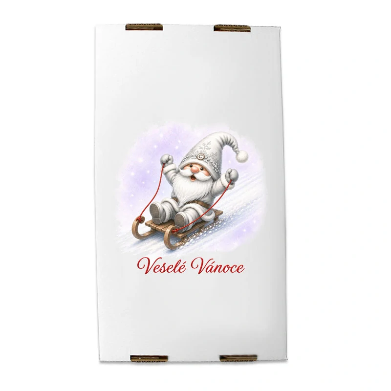 Krabice s víkem na cukroví vánoční skřítkové MIX1kg ( dno+víko)