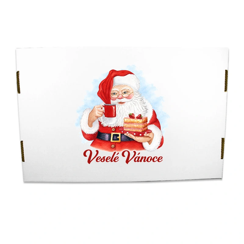 Krabice s víkem na cukroví santa 2kg ( dno+víko)