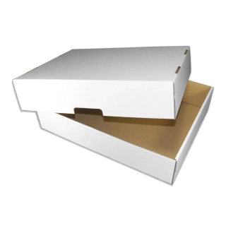 Dvoudílná krabice na zákusky - bílá - 45x35x10 cm ( dno+víko)