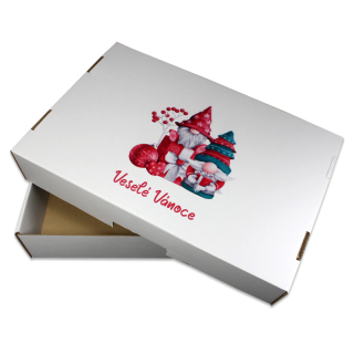 Krabice s víkem na cukroví gnomové 2kg ( dno+víko)