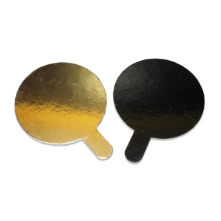 Podložka pod zákusek 8cm - oboustranná Zlato-černá
